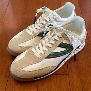 Tretorn White and Green Sneakers